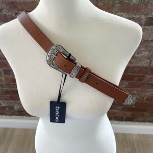 Bebe NWT Women's 1X Western Brown Belt with Silver Buckle Coastal Cowgirl Rodeo